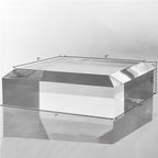 CiaoHER 2in Thickness Beveled Solid Acrylic Display Block Clear Polished Pedestal Stand Riser Solid Base (7x7)