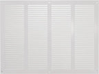 Repa Market 2-Pack Air Vent Cover 16x12 Inch (Outer Dimensions) White Galvanized Steel Louvered Grill Cover with Mesh Screen/Wall or Ceiling Vent/HVAC Register for Indoor and Outdoor Ventilation