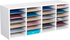 Safco Literature Organizer, 36 Compartments, Office and Classroom Mailbox with Adjustable Shelves, Wood Paper and Mail Sorter, Medium Oak