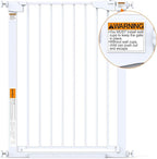 Cumbor 36" Extra Tall Baby Gate for Dogs and Kids with Wide 2-Way Door, 29.7"- 46" Width, and Auto Close Personal Safety for Babies and Pets, Fits Doorways, Stairs, and Entryways, White