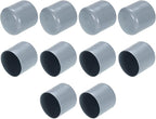uxcell 10pcs Rubber End Caps 42mm(1.7") ID Vinyl Round End Cap Cover Screw Thread Protectors Grey