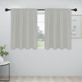 Easy-Going Rod Pocket Blackout Curtains for Bedroom, Room Darkening Window Curtains for Living Room, Thermal Insulated Noise Reduction Solid Window Drapes, 2 Panels(42x36 in, Greyish White)