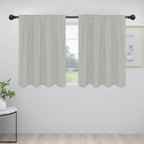 Easy-Going Rod Pocket Blackout Curtains for Bedroom, Room Darkening Window Curtains for Living Room, Thermal Insulated Noise Reduction Solid Window Drapes, 2 Panels(42x36 in, Greyish White)