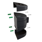 Crowd Control Warehouse - CCW Series WMB-220 Fixed Wall Mount Retractable Belt Barrier - 15 Foot, Caution Do Not Enter Belt with Black ABS Case