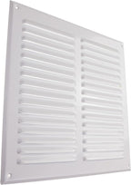 Vent Systems 10 x 10 Inch (Inner) White Vent Cover - Square Metal HVAC Return Air Grille with Mesh Screen - Register Wall Vent Duct Grill - Outdoor, Indoor, Crawlspace - Exhaust Ventilation Grill