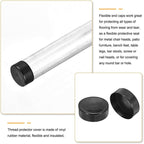 uxcell 4pcs Rubber End Caps 170mm(6 11/16 Inch) ID x 80mm(3 1/8 Inch) H Vinyl Round End Cap Cover Screw Thread Protectors Black