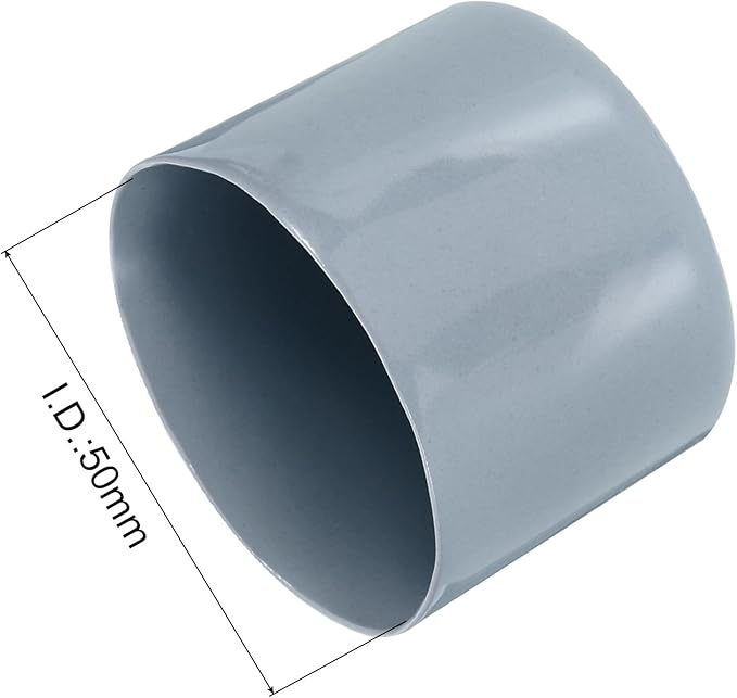 uxcell 10pcs Rubber End Caps 50mm(2") ID Vinyl Round End Cap Cover Screw Thread Protectors Grey