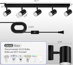 BoostArea Plug in Track Lighting, LED Track Light Kit, Black 5-Light Track Lights for Kitchen, 15 FT Cord,5 Way Ceiling Spotlight, Rotatable Wall Mount Light Head for Bedroom Hallway Living Room