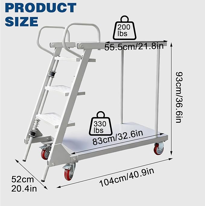 Heavy Duty Platform Truck Cart, Moving Flatbed Cart with Lockable Swivel Casters, Heavy-Duty Utility Push Carts, Dolly Cart Flatform for Groceries, Garage, Warehouse, 660lbs Capacity (White, 660lbs)
