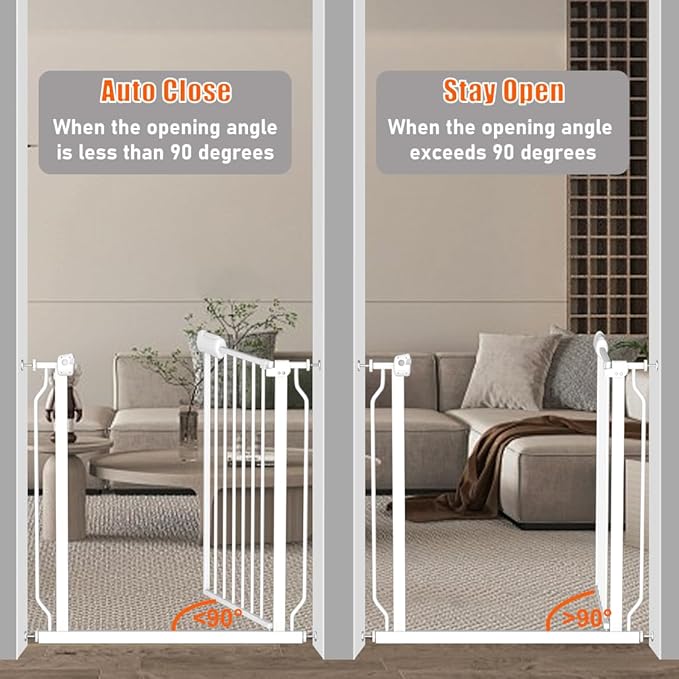 Fairy Baby 4.72in Extensions for Walk Through Baby Gate Auto Close White Child Safety Gates Extension White