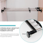 Hershii Expandable Closet Tension Shelf Rod Adjustable Metal Storage Rack Cabinet Organizer DIY Divider Separator Shelves for Wardrobe Cupboard Kitchen Bathroom, Black, 23.62-39.37inches
