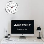 AKCISOT Wall Clock 10 Inch Silent Wall Clocks Battery Operated Non Ticking - Modern Silver Clock Decorative for Kitchen, Bathroom, Bedroom, Living Room, Office, Home(Silver)