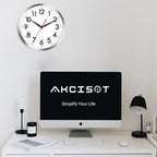 AKCISOT Wall Clock 14 Inch Large Silent Wall Clocks Battery Operated, Silver Modern Non-Ticking Clock Decorative for Living Room,Kitchen,Bathroom,Bedroom,Office,Home,Classroom,School