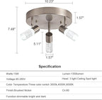 Directional Flush Mount Ceiling Spot Light Fixture,3D Generation Canopy Switch Dimmable 3000k 4000K 6000K Color Change Track Lighting Kit,Rotatale Ceiling Track Lighting Fixture for Dining Room…