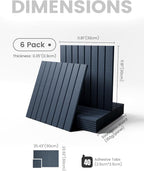 Large Felt Bulletin Board 36" x 24" Cork Board Alternative-6 Pack with 40 Safe Removable Adhesive Tabs, Cork Boards for Walls Cork Board for Home Office Classroom Pin Board-Navy Blue