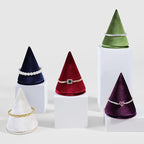 Resilient Velvet Bracelet Display Stand, Cone-Shaped Bangle Storage Holder For Jewelry Store Retail Countertop Organizer Stand (Beige, Resilient Velvet)
