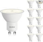BUBO GU10 LED Bulb 6W Equivalent 50W, 3500K Natural White 650 Lumens, Non-Dimmable GU10 Bulb Replacement for Track Lighting, MR16 LED Bulb for Kitchen, Range Hood, Living Room, Bedroom, 10 Pack