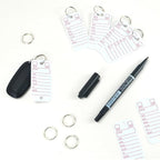500 Pcs PVC Tags with Labels and Rings, Car Key for Organization, Identifiers, and Luggage Tags with 4 Pcs Markers, Plastic Keychain Tags for Car, Truck, and Dealer Use