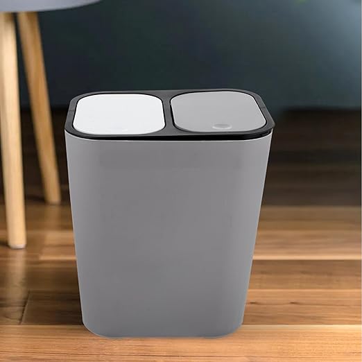 BESPORTBLE Dry and Wet Separation Trash Bin Dual Compartment Kitchen Garbage Can with Lid for Organized Waste Sorting and Clean Disposal in Home