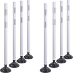 8 Pack Traffic Delineator Post Cones, High Visibility 3M Reflective Tapes, Flexible Spring Post with Detachable Base, for Highway Road Safety, Garage, Parking Lot (White, 48")