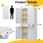 71” Food Pantry Storage Cabinet with Drawer,White Metal Kitchen Pantry Cabinet with Doors and Adjustable Shelves,Tall Storage Cabinets for Pantry,Kitchen,Livingroom