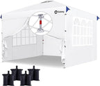 Sekey 10x10 Pop Up Canopy with 4 Sidewalls, One Push Setup Instant Outdoor Gazebo, Instant Easy Up Canopy with UPF50+ Top, 4 Weight Bags for Events, Beach, Patio, Camping