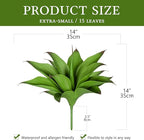 Artificial Agave Faux Agave 15In Fake Greenery Outdoor Artificial Plant Fake Plant for Indoor Home Decoration Plastic Plant Outdoor Decoration Front Porch Decor Simulation Plants 2Pack(Green)