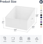 DIMJ Closet Storage Bins 6 Pack - Fabric Trapezoid Organizer Bin, Foldable Storage Baskets for Shelves, Closet Shelf Organizer, Clothing Storage Box for Toys, Books, Towel, Clothes, White