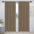 Easy-Going Rod Pocket Blackout Curtains for Bedroom, Room Darkening Window Curtains for Living Room, Thermal Insulated Noise Reduction Solid Window Drapes, 2 Panels(52x96 in, Camel)