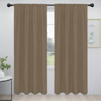Easy-Going Rod Pocket Blackout Curtains for Bedroom, Room Darkening Window Curtains for Living Room, Thermal Insulated Noise Reduction Solid Window Drapes, 2 Panels(52x96 in, Camel)