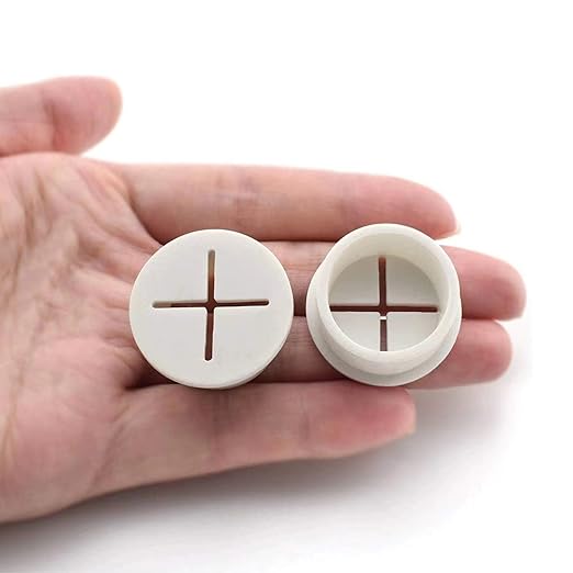 TuTuYa 10PCS Desk Grommet, Desk Grommet 1 Inch (25mm) Desk Cable Grommet Desk Cable Hole Covers with Hole Saw, Ideal Solution for Office and Home Table Cable(White)