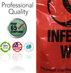 RESILIA Biohazard Bags - Hazardous Waste Disposal, Meets DOT ASTM Standards for Hospital Use, OSHA Approved, Red, 25 Gallon, 30" W x 36" L, 1.35 Mil, 0.00135 Inch, 100 Bags, Made in the USA