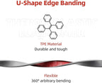 U-Shape Edge Banding, 0.8 inch x 20ft Edge TPE Self Adhesive Veneer Edging Trim Flexible Edge Protector, Strip for Countertop Cabinets Table Restoration Shelves, Grey