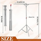 Shimeyao Metal Shopping Bag Rack 51-71 Inch Adjustable Height Heavy Duty Bag Display Stand Holder for Vendors with 4 Foldable Arms for Malls, Boutique, Trade Show, Craft Fairs(Gray)