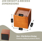 4-Inch Solid Pine Furniture Risers – 2000LBS Capacity, Tool-Free Install, Natural Wood Design for Beds, Sofas & Desks (4 Inch)