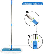 24" Commercial Dust Mop, MEIBEI Dust Floor Mop with Cotton mop Head, Dust Mop for Hardwood Floors with Long Handle, Industrial Dust Mop for Factory, Shopping Mall, Garage, Company, Hotel (24*5 inch)
