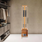 Sunglasses Display Stand, 72 Pairs Wooden 360° Rotating Sunglass Eyeglass Holder Organizer, Glasses Hanger Storage Rack for Retail Commercial Display, L14.2*H66.1in, Brown
