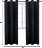 BGment Black Blackout Curtains for Living Room - Grommet Thermal Insulated Room Darkening Energy Saving Curtains for Bedroom, Set of 2 Panels, 42 x 84 Inch