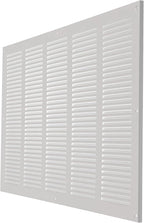Repa Market Air Vent Cover 20x12 Inch (Outer Dimensions) White Galvanized Steel Louvered Grill Cover with Mesh Screen/Wall or Ceiling Vent/HVAC Register for Indoor and Outdoor Ventilation