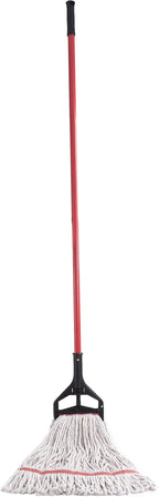 Matthew Cleaning Commercial Quick-Change Iron Mop Handle for Floor Cleaning Heavy Duty Mop Head Replacement Holder 60inch w/Plastic Gripper for Rags Side Gate Wet Mop Handles 12 Packs