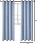 BGment Blackout Curtains for Living Room - Grommet Thermal Insulated Room Darkening Curtains for Bedroom, 2 Panels of 52 x 95 Inch, Spa Blue