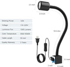 LED Machine Light with Strong Magnetic Base and Flexible Gooseneck for Lathe and Drill Press, 1200 Lumens, 12W 120V