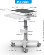 Dental Clinic Trolley Cart with Oral Scanner Holder,Hospital Mobile Workstation with Laptop Tray and Silent Wheels, for Office School Salon Lab etc.
