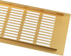 Vent Systems 16 x 4 Inch (Outer Dimensions) Air Supply Ventilation Grille - Gold Aluminum Rectangle Intake/Exhaust Door Vent Deflector - HVAC for Home Improvement Floor, Wall Duct Cover