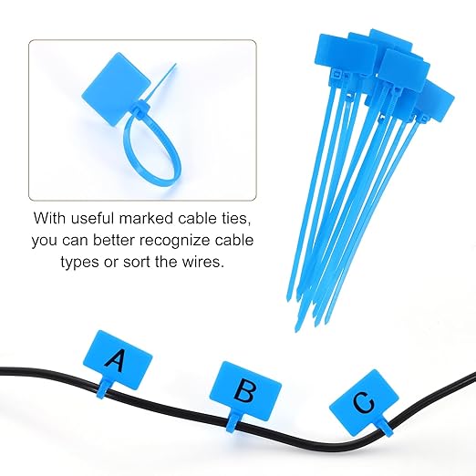 uxcell 4Pcs Cable Cord Grommet, 1/2"(12mm) Rubber Desk Grommets Wire Pass Through Hole Cover with Marked Cable Ties for Home Office Cable Wire Protection, Black