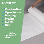 36" x 100' Temporary Floor Protection for Construction, Reusable Heavy Duty Floor Covering Roll for Hardwood Floors Tile & Paint, Anti Slip, Waterproof Carpet Protector Covers 300 sqft (3' x 100')