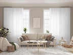 Vision Home White Pinch Pleated Semi Sheer Curtains Textured Light Filtering Window Curtains 120 inch for Living Room Bedroom Patio Rayon Blended Pinch Pleat Drapes with Hooks 1 Panel 10ft 80"Wx120"L