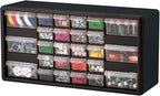 Akro-Mils 26-Drawer Plastic Drawer Storage Cabinet for Garage Organization, Bead Organizer, Building Bricks Storage, Teacher Toolbox, Makeup Organizer, 20" W x 6" D x 10" H, 10726 Black