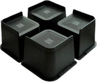 Bed Risers 4 inch Heavy Duty, Oversized Furniture Riser with Non-Slip Base for Sofa Couch Chair Desk Table Leg Dorm Bed Frame Lifts Risers Blocks Supports Up to 6,500 Lbs (Black 4 Pack)