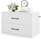 SIMOE White Stackable 2-Drawer Dresser for Bedroom, Short Storage Cabinet with Handles and Anti-Topping Device, Small Chest of 2 Drawers for Bedroom
